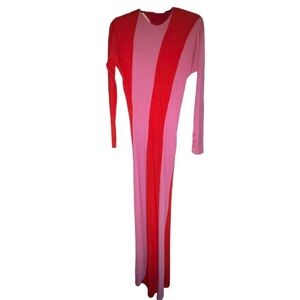 The Attico Red and Pink Maxi Dress